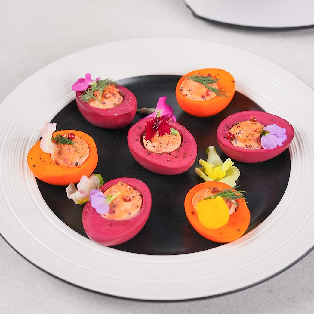 Naturally Dyed Easter Stuffed Eggs